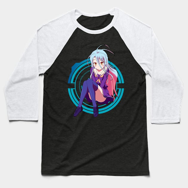 No Game No Life - Shiro Baseball T-Shirt by Hala Art